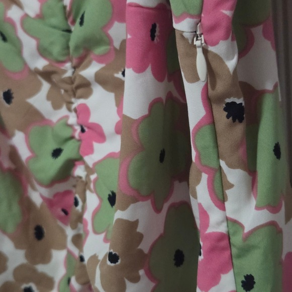 VERO MODA Womens L Gathered Front Floral‎ Print Mini Dress V Neck Long Sleeve - Picture 5 of 9